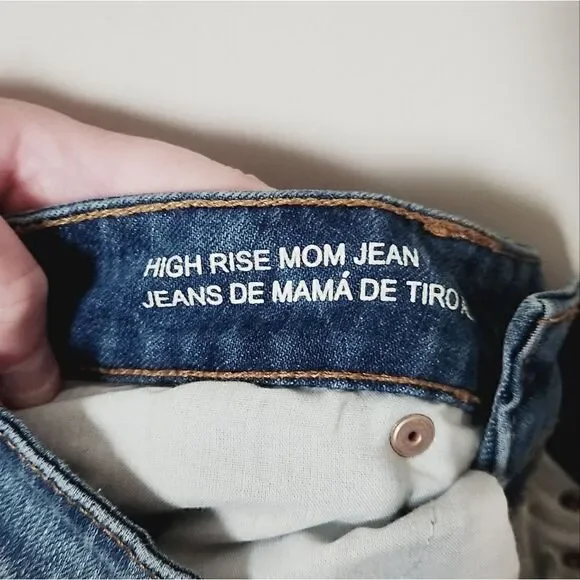 Wild Fable Medium Wash Distressed High Rise Mom Jean Size 00 - Picture 7 of 9